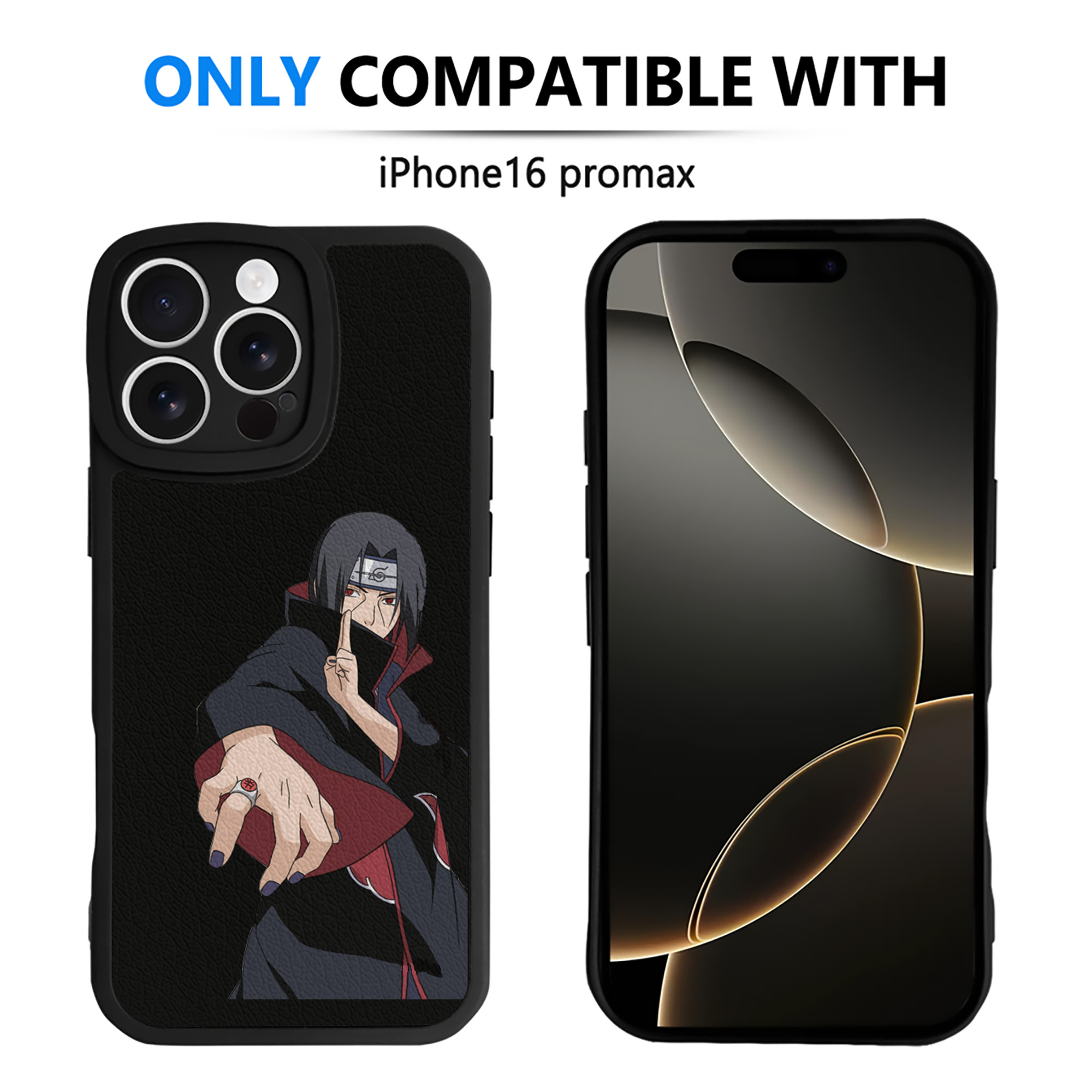 （画像用） NARUTO -ナルト- うちは イタチ Uchiha Itachi 【iPhone 16シリーズ対応】シリコンスマホケース（レザー調） 材質：シリコン